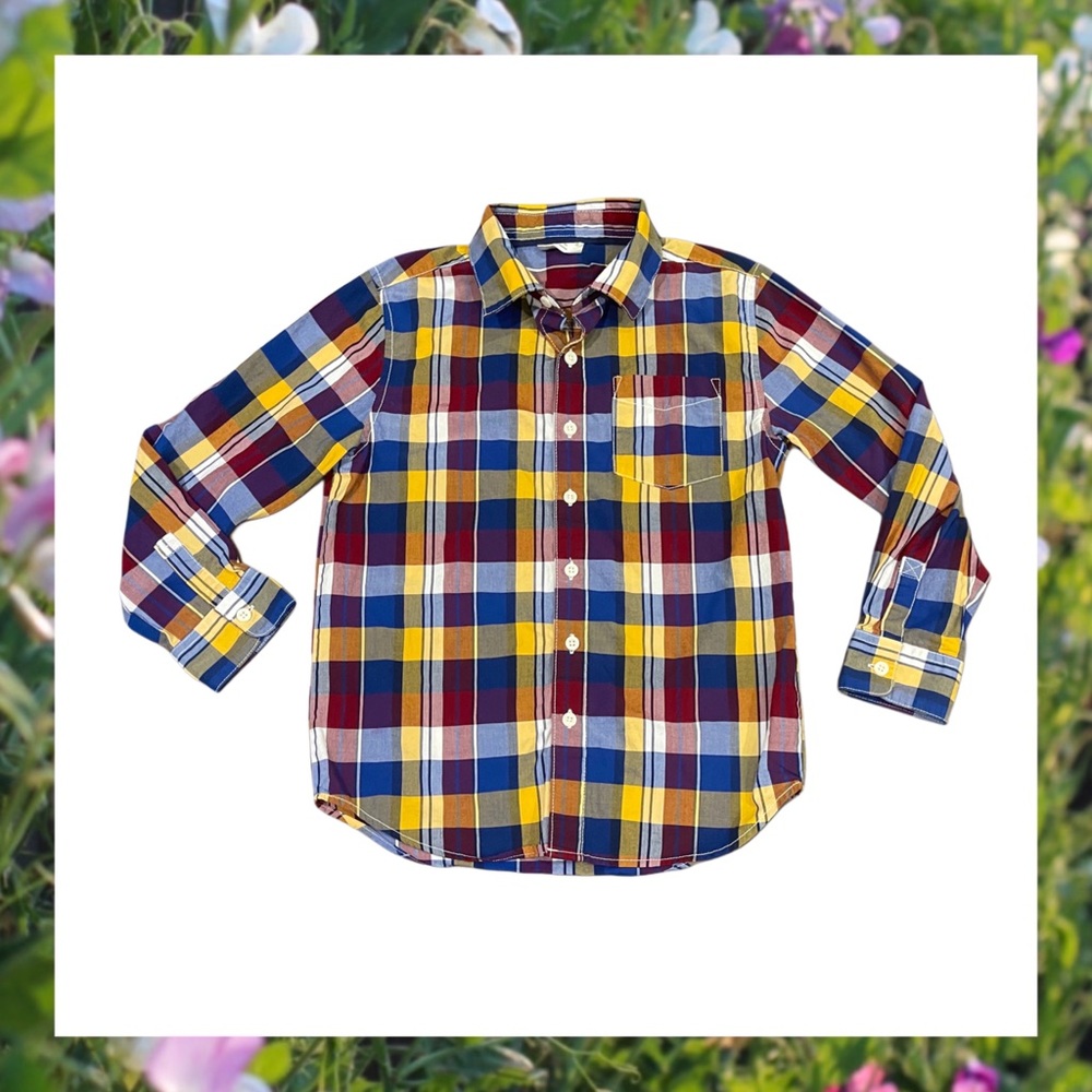 CRAZY 8 Boy's Multicolor Plaid Button-Down Shirt - Size 7/8